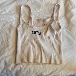 Brandy Melville Boston Ribbed Tank - Cream